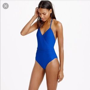 J. Crew Halter Wrap One-piece Swimsuit